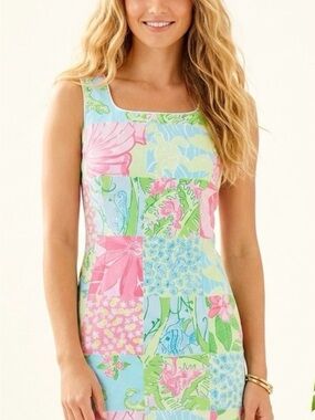 Lilly Pulitzer Patchwork Shift Dress Sz 8
